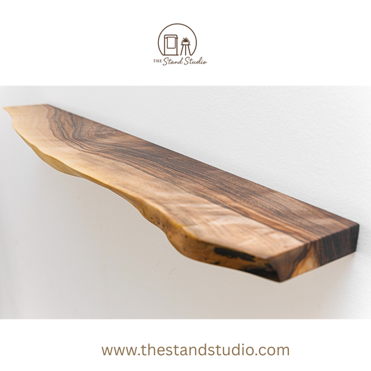 Live Edge Sheesham Floating Shelves, Reclaimed Industrial Wooden Floating Shelves,