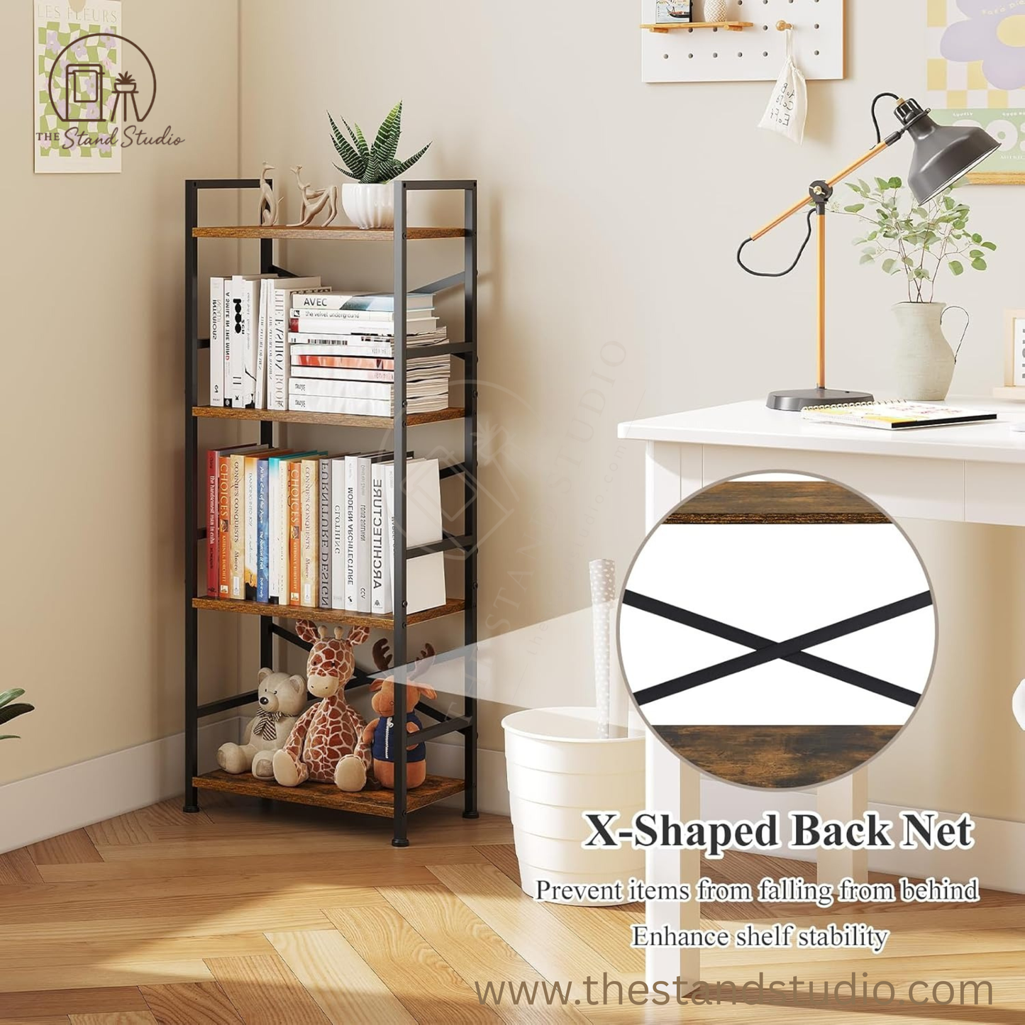 Industrial Bookshelf Floor Standing