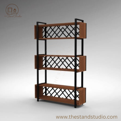 Wood & Metal Modern Bookshelf