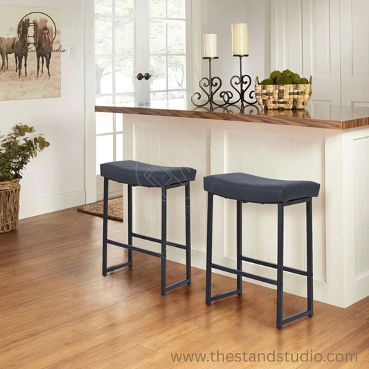 2x Saddle Bar Stool Seating Bar Counter
