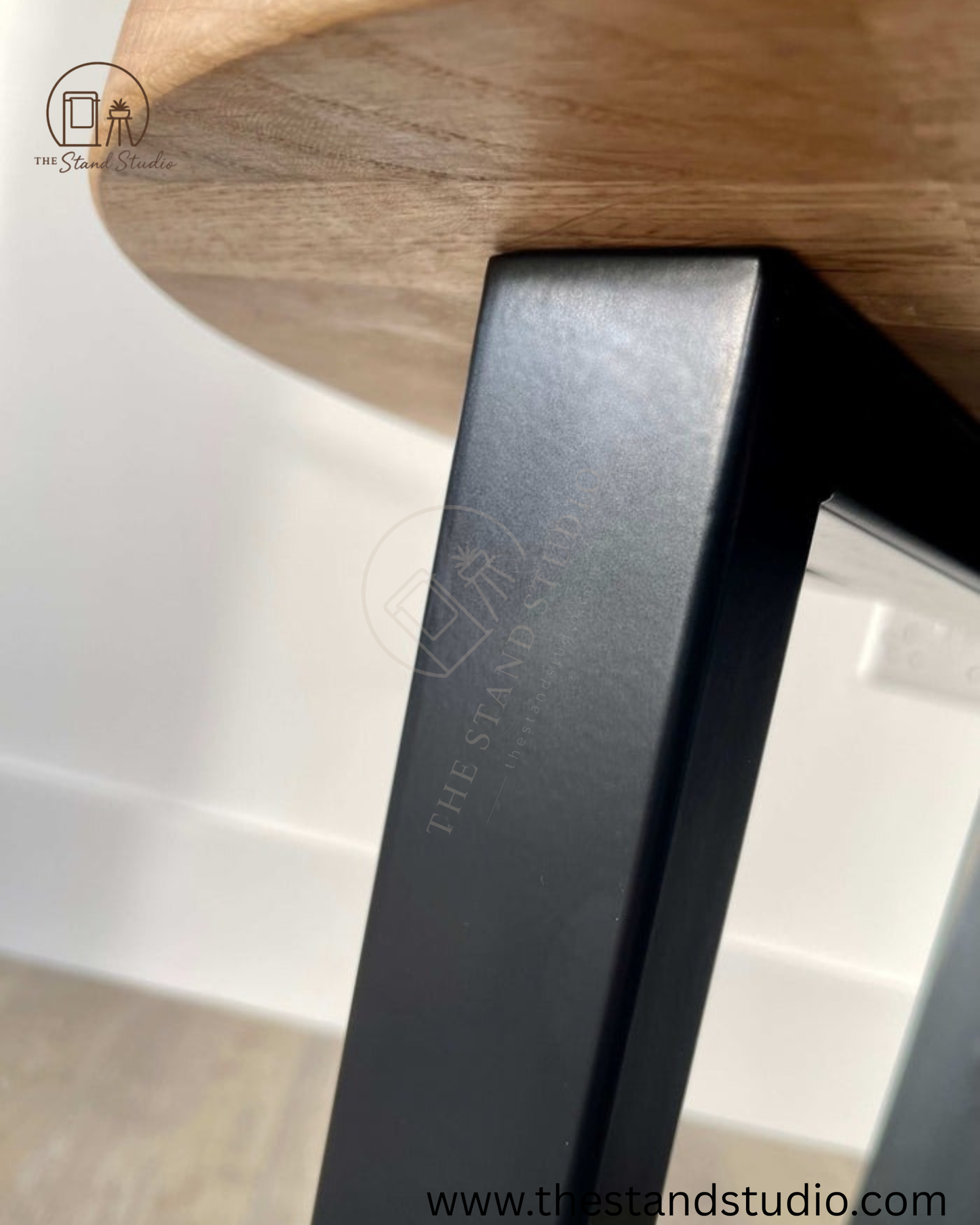 Round Sheesham Metal Side Table