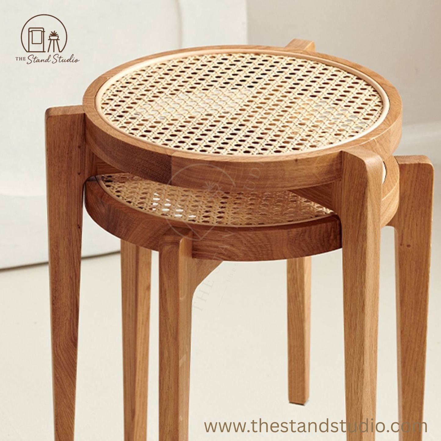 Rattan Stackable Stools (Single Piece)