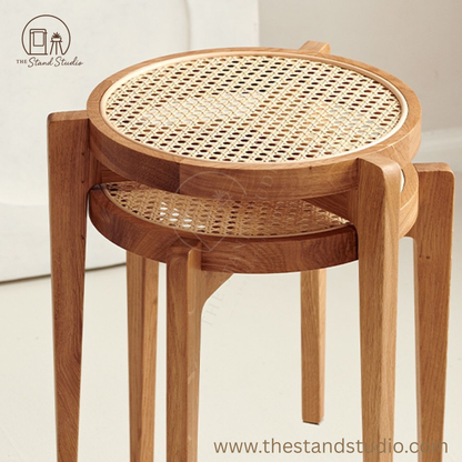 Rattan Stackable Stools (Single Piece)
