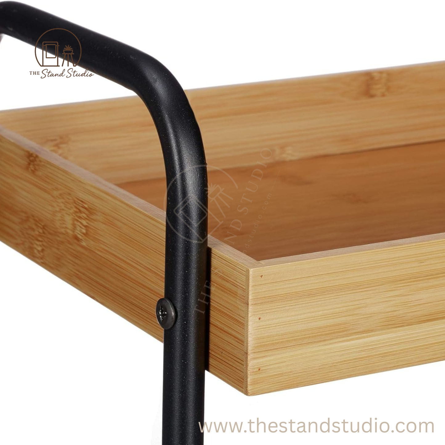 Relaxdays Bamboo Serving Trolley