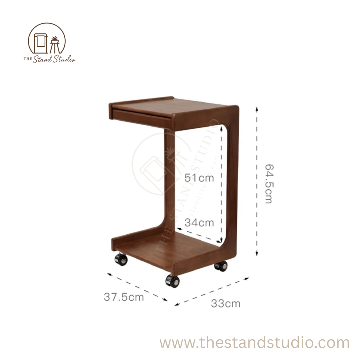 Wooden C-shape side Table for Sofa