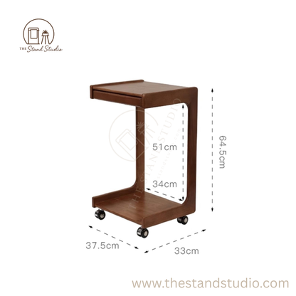 Wooden C-shape side Table for Sofa
