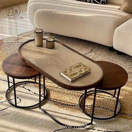 Rattan Coffee Table Set of 3