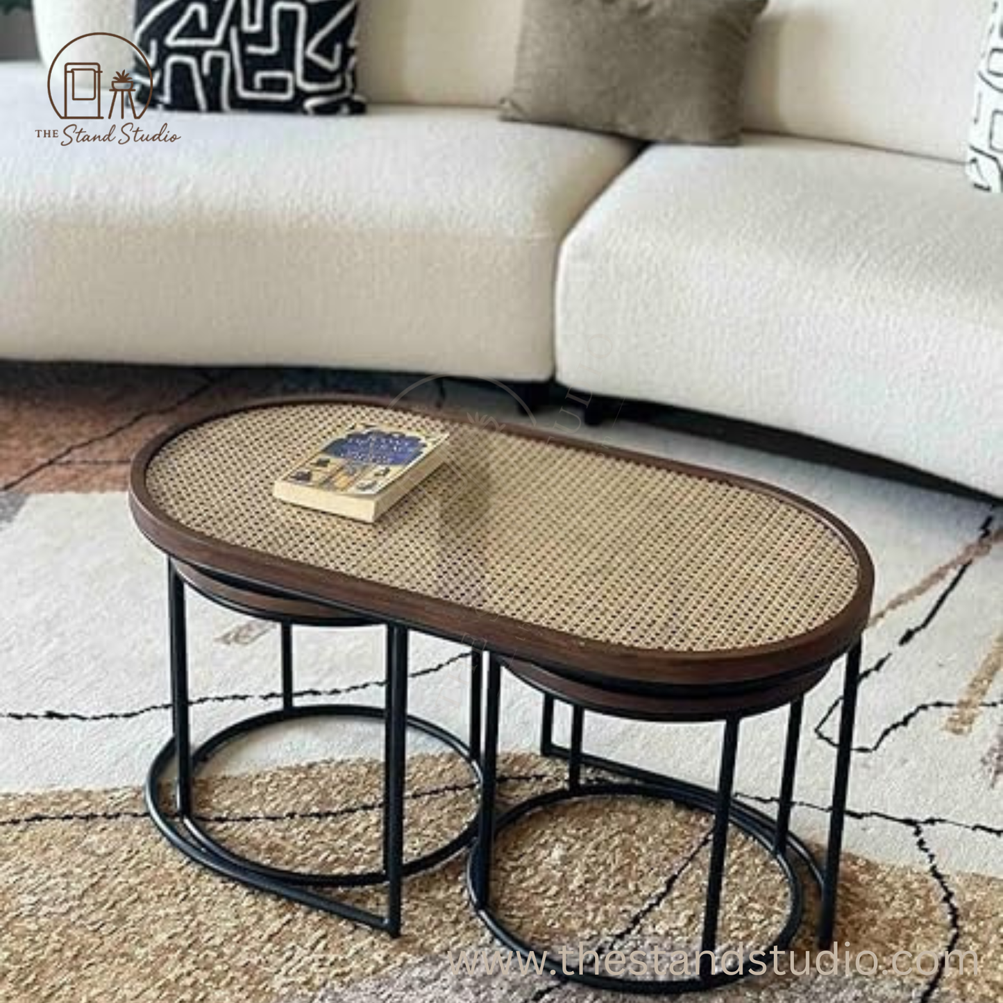 Rattan Coffee Table Set of 3