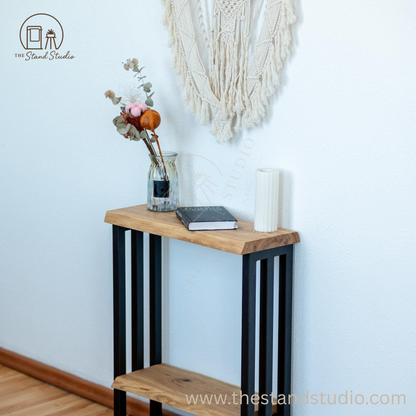 Live Edge Console Table with Shelf