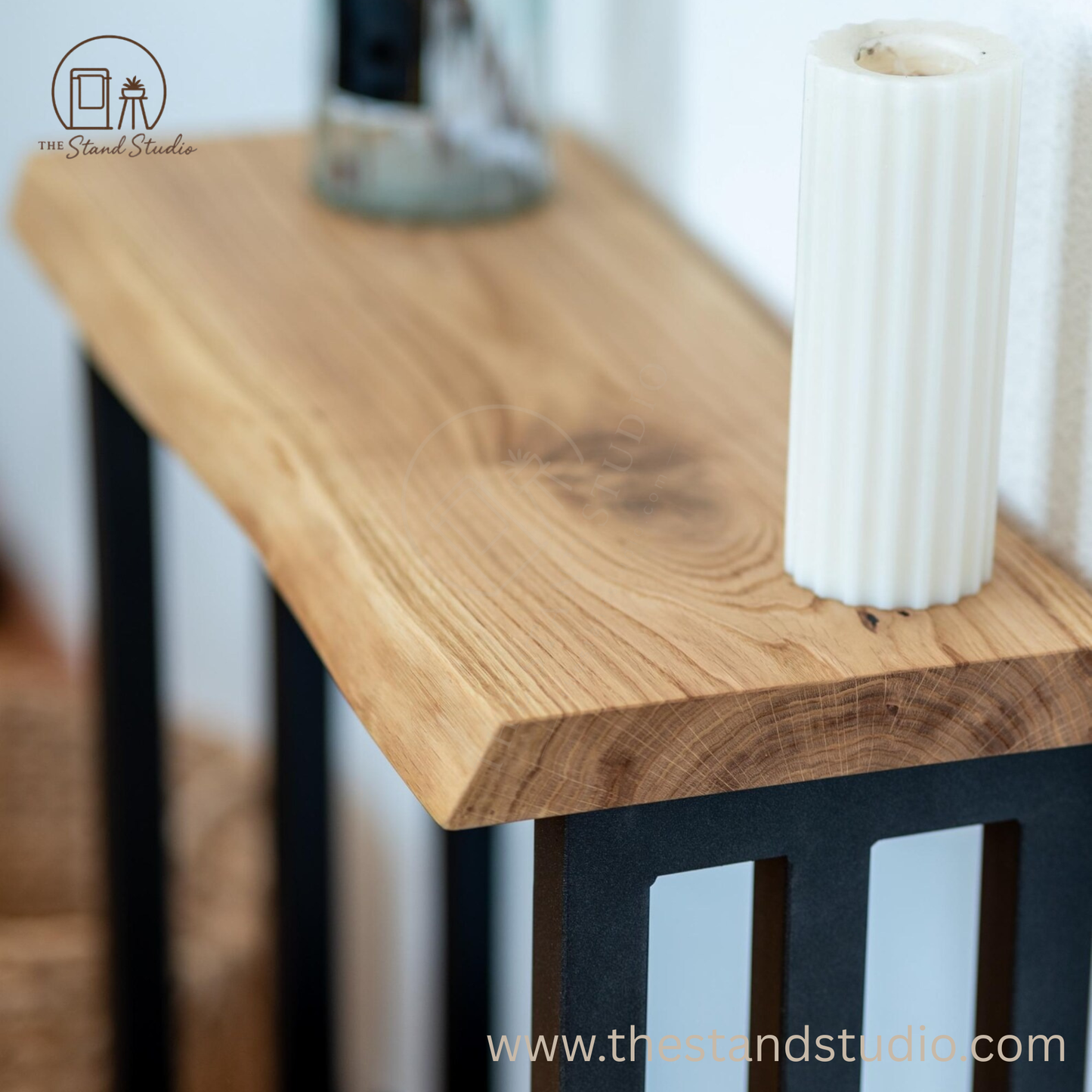 Live Edge Console Table with Shelf