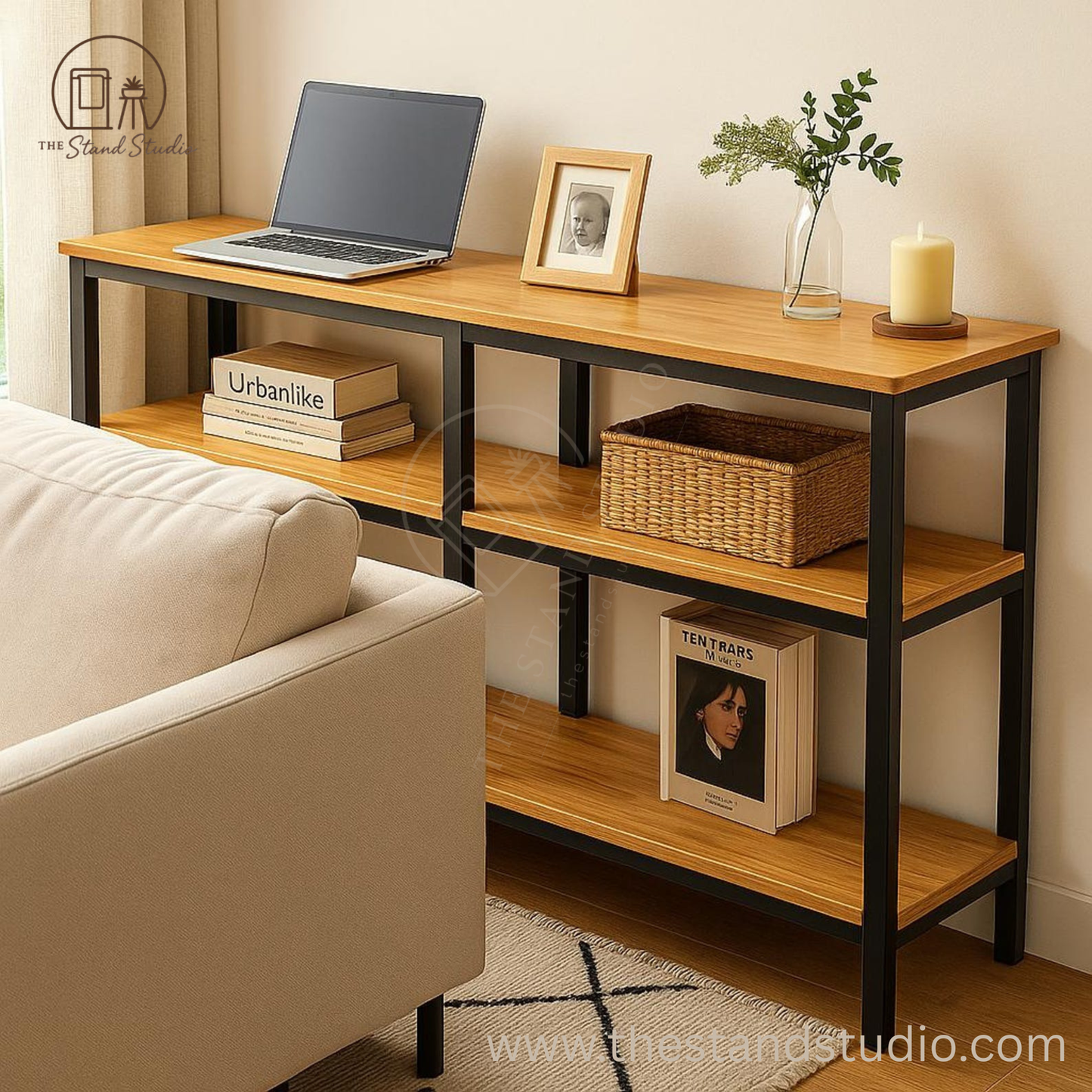 Slim Wood Console Table