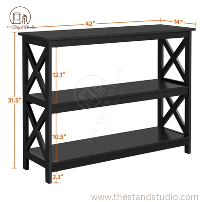 3 Tier X-Design Console Table with Storage