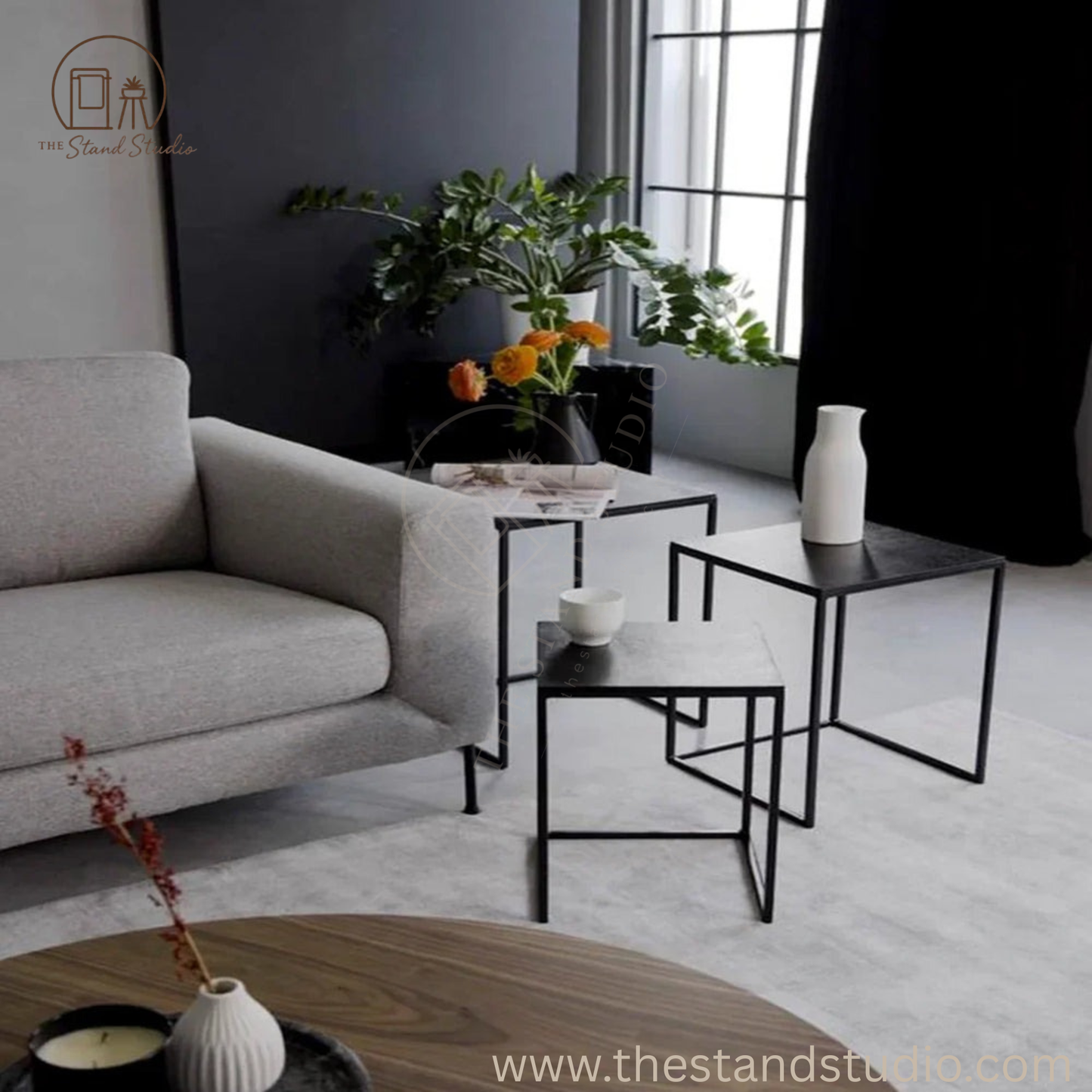 Nesting Metal Side Table – Set of 3 Modern Accent Tables