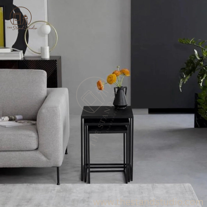 Nesting Metal Side Table – Set of 3 Modern Accent Tables