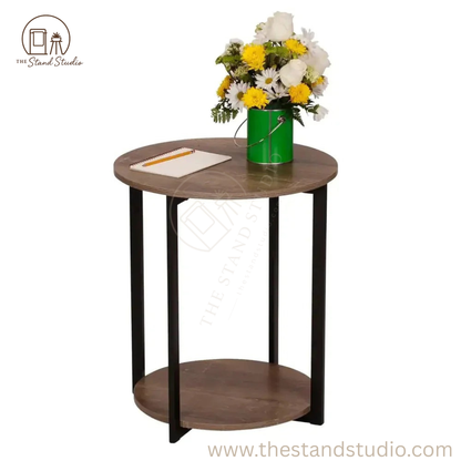 Round Double Tier End Table