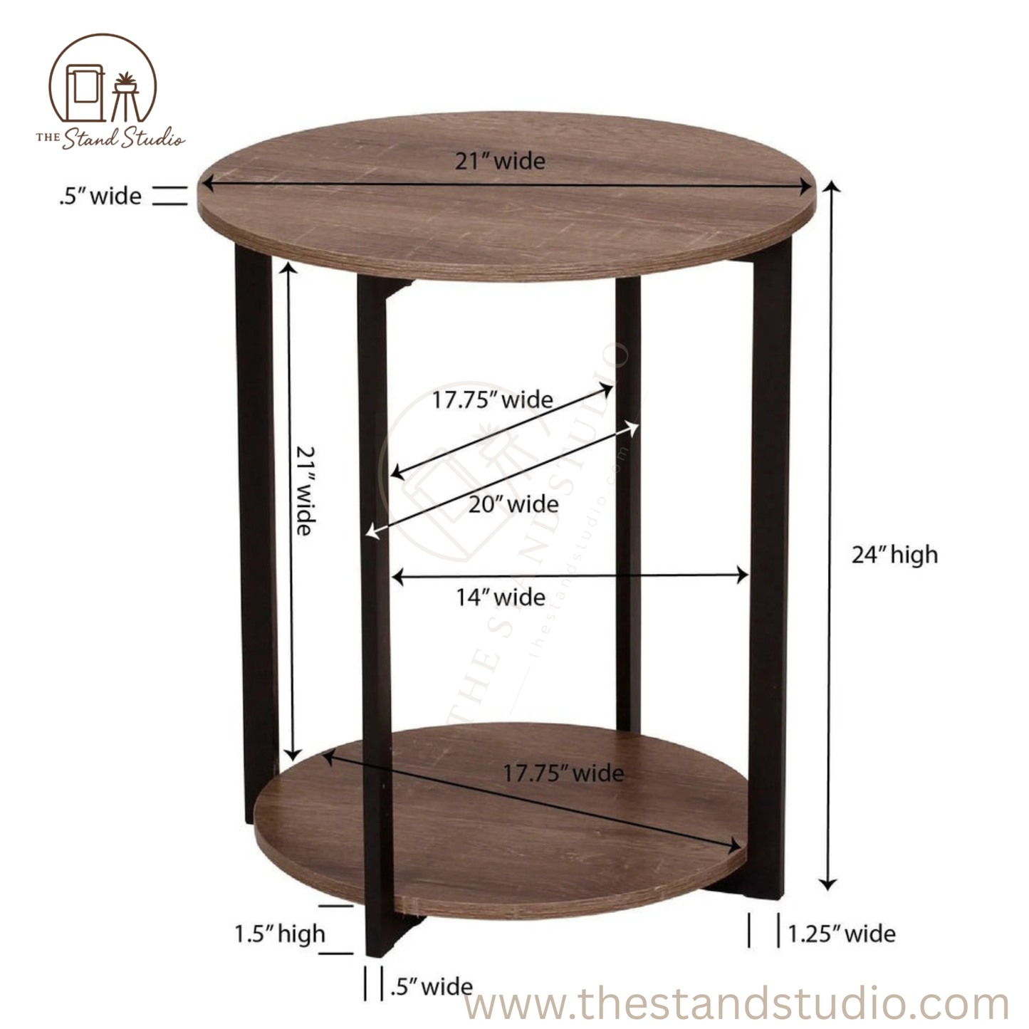 Round Double Tier End Table