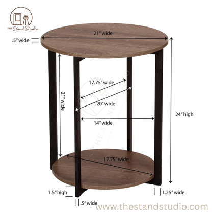 Round Double Tier End Table