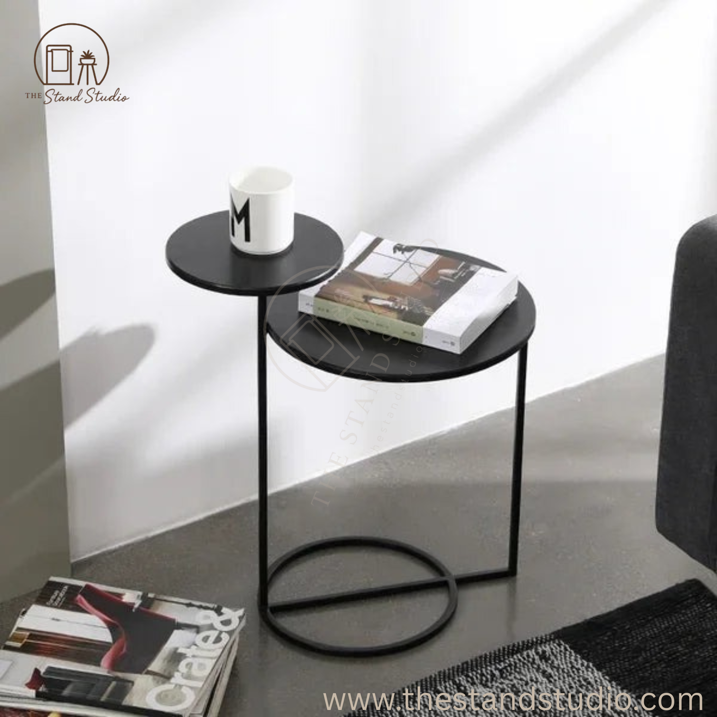 2-Tiered Double Tray Side Table