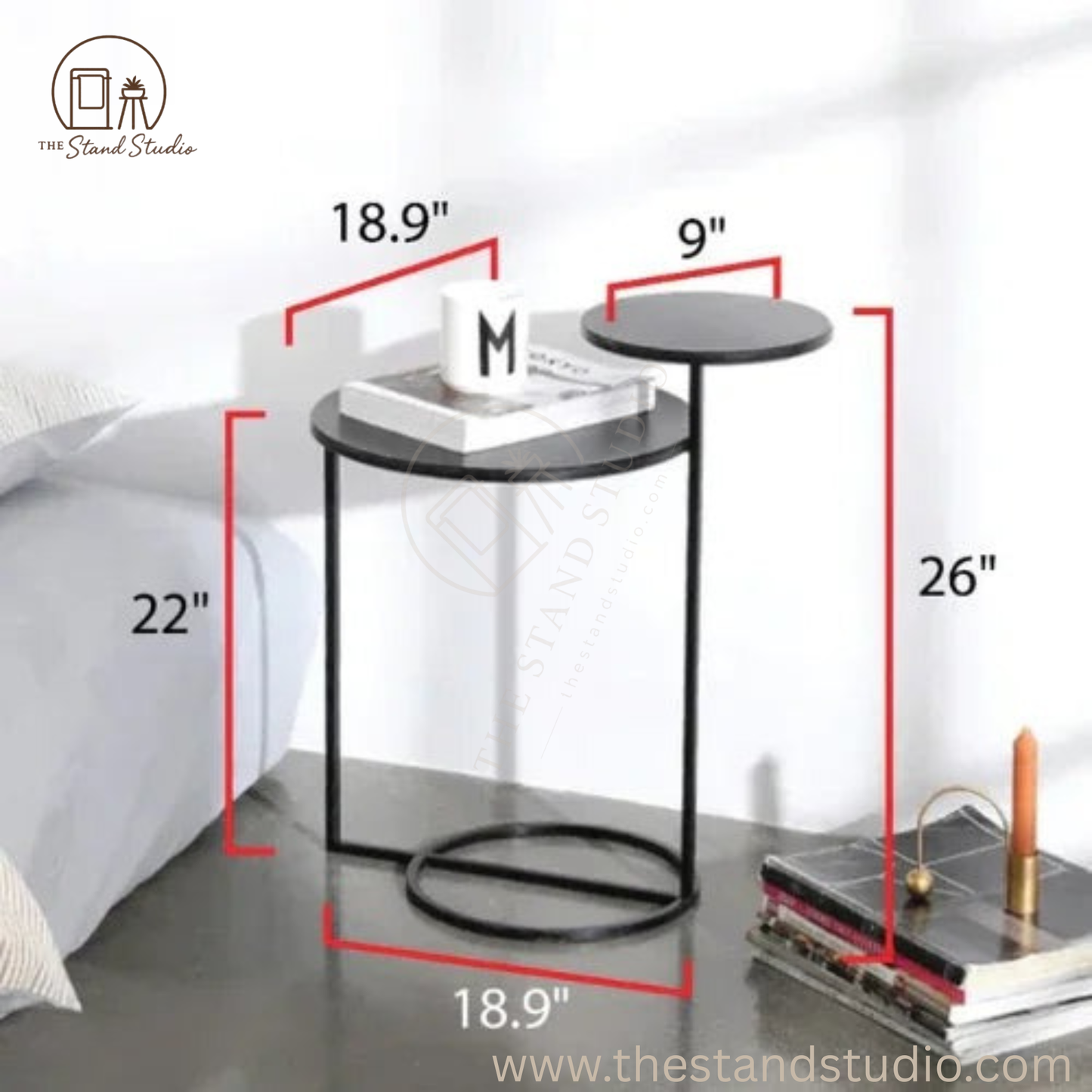 2-Tiered Double Tray Side Table