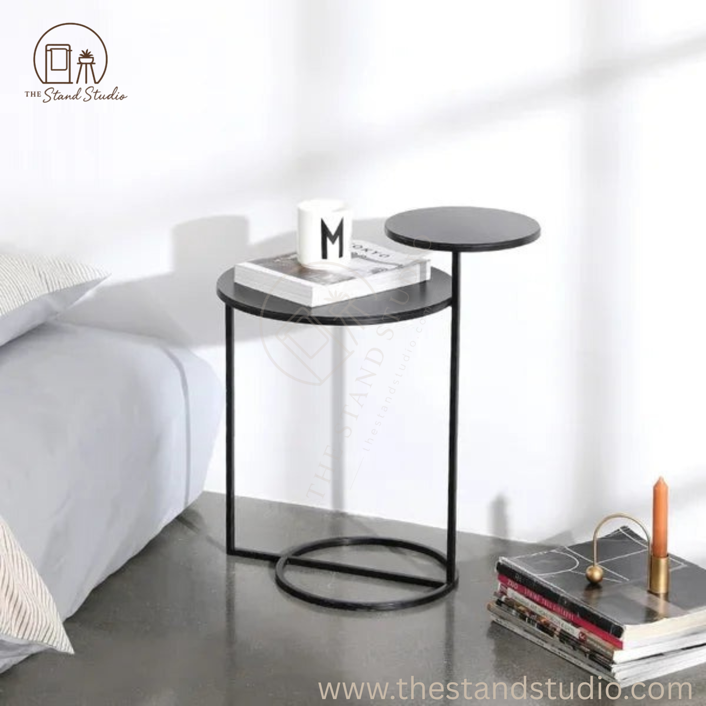 2-Tiered Double Tray Side Table