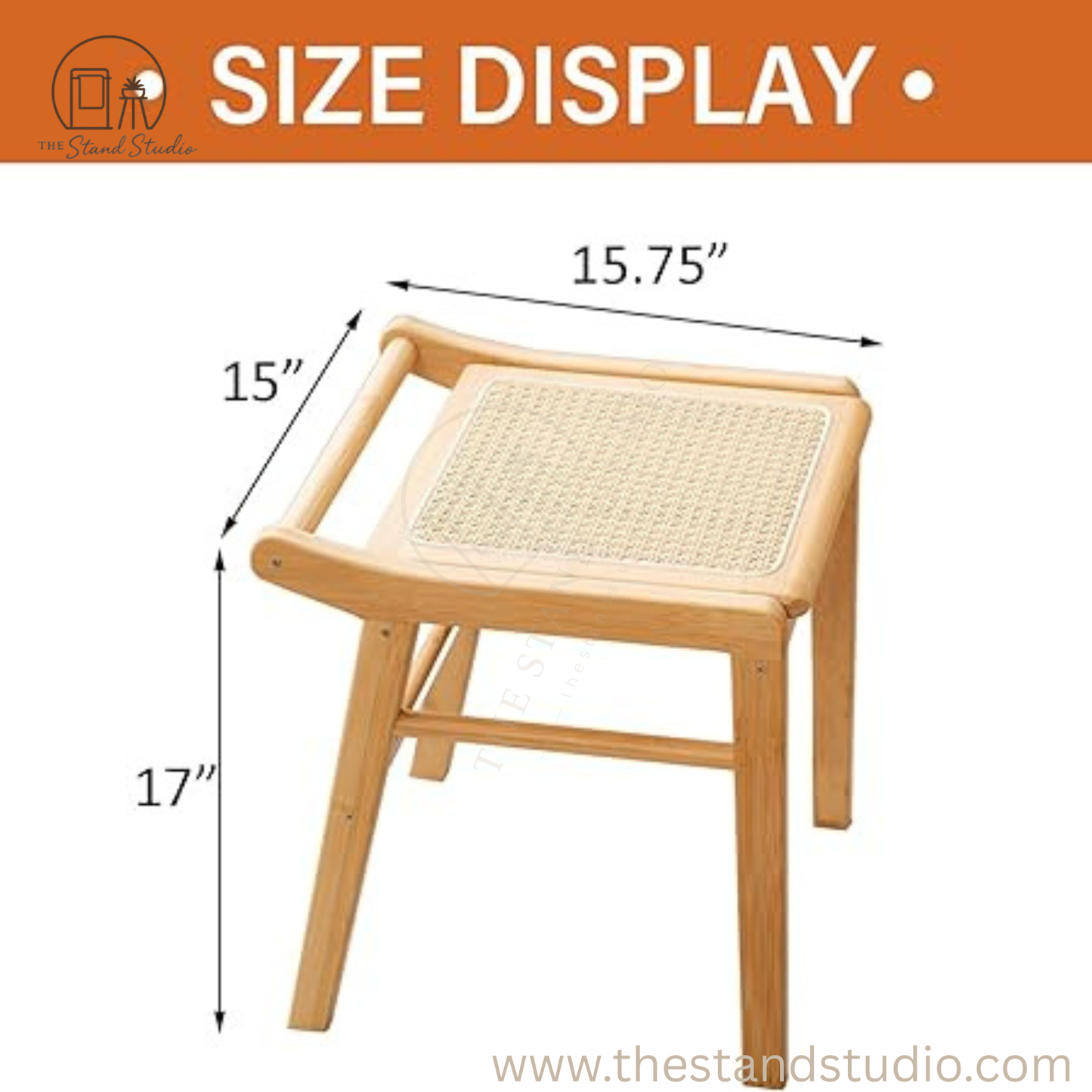 Square Rattan Makeup Stool