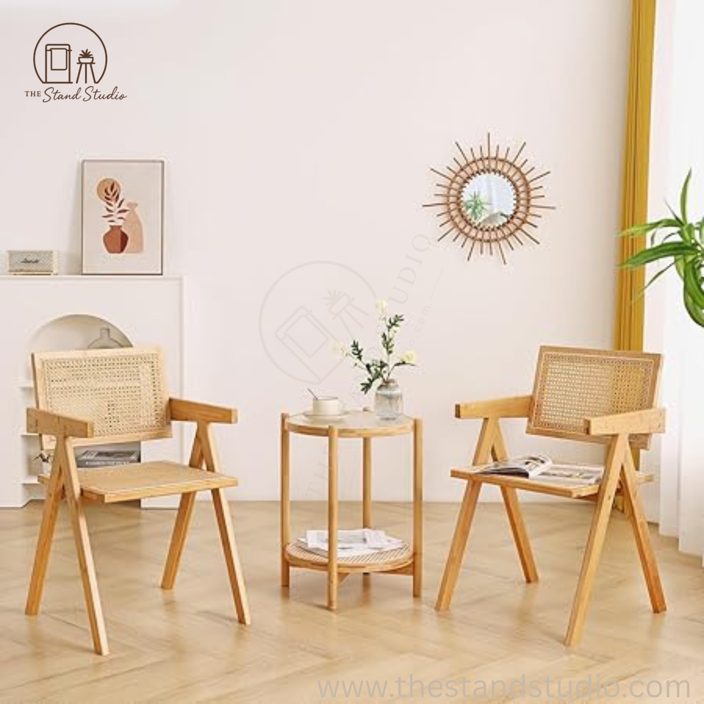 Rattan Chairs with Armrest for Bedroom