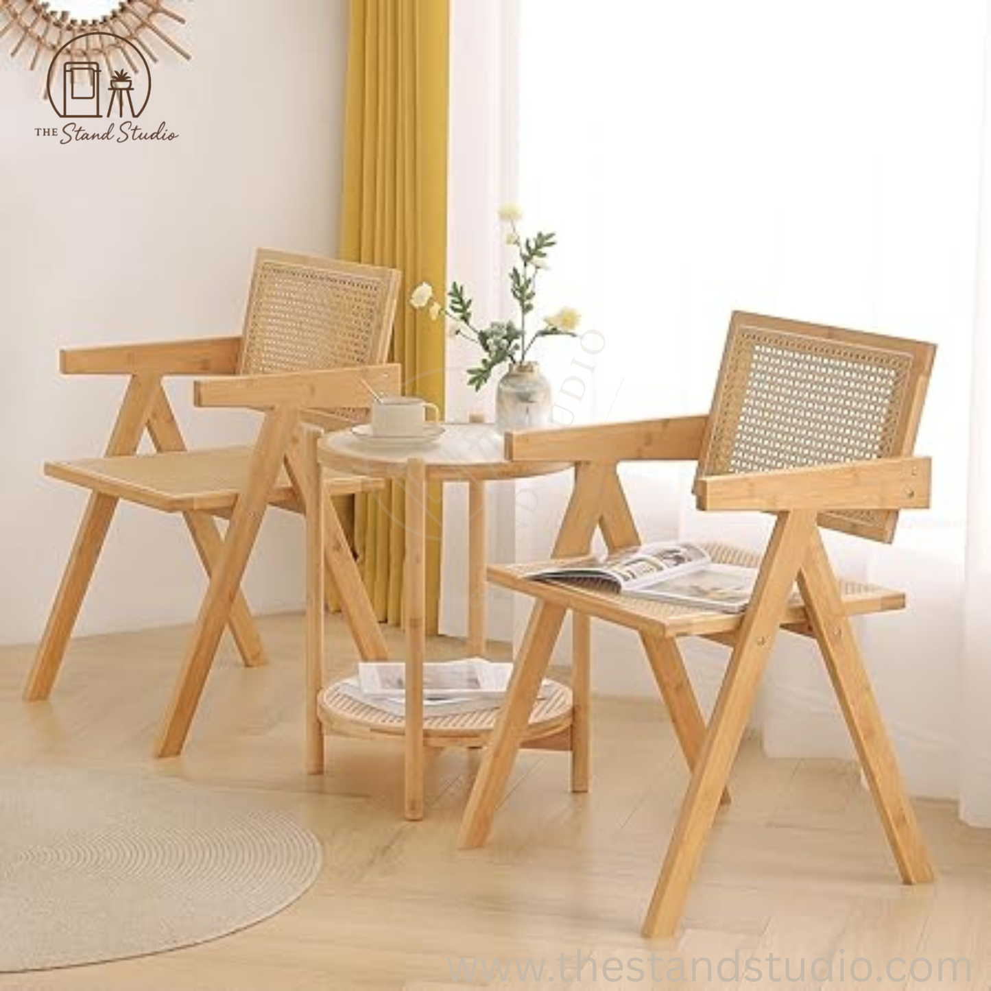 Rattan Chairs with Armrest for Bedroom