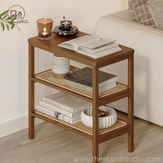 Mid Century Rattan Side Table