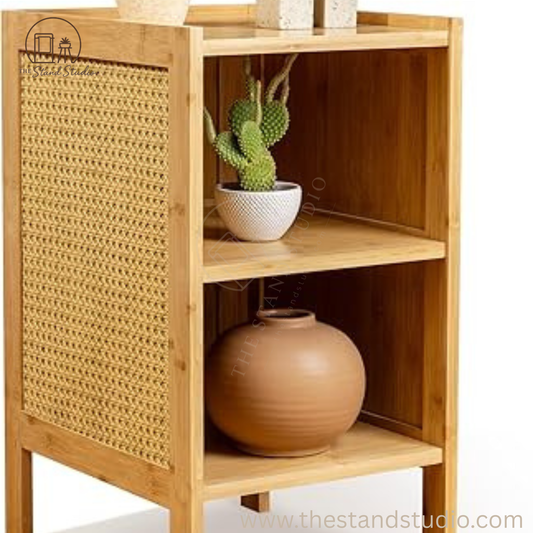 3 Tier Rattan Nightstand