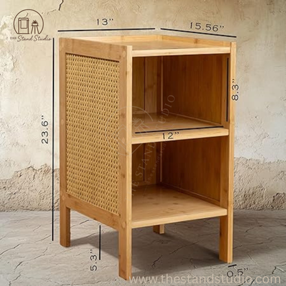 3 Tier Rattan Nightstand