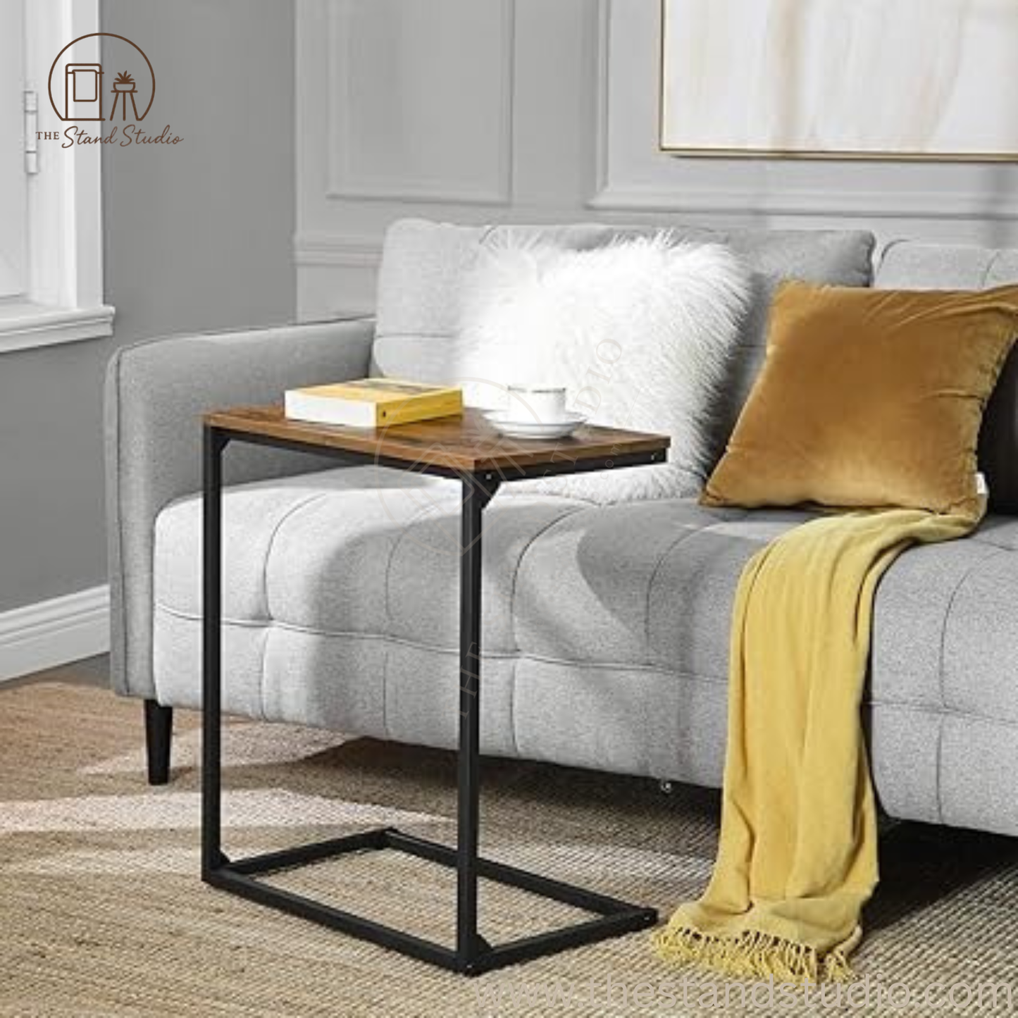 C Shape End Table, Small Coffee Table