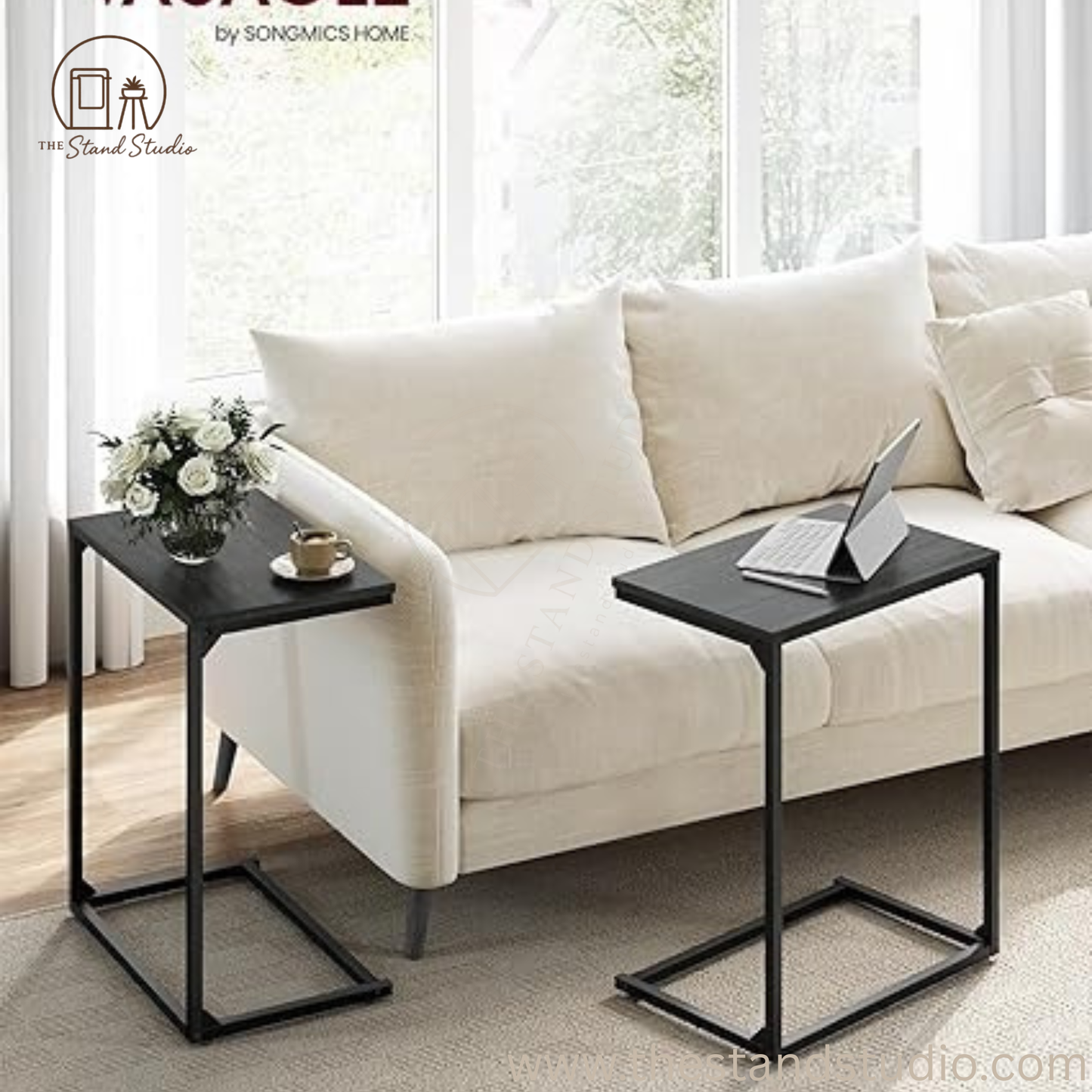 C Shape End Table, Small Coffee Table