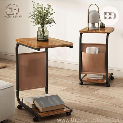 Sofa Side Table with Storage – Compact Wooden End Table for Bedroom & Living Room