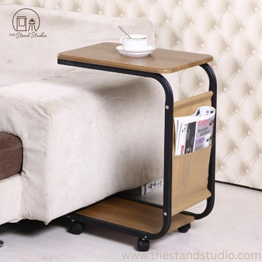 Sofa Side Table with Storage – Compact Wooden End Table for Bedroom & Living Room