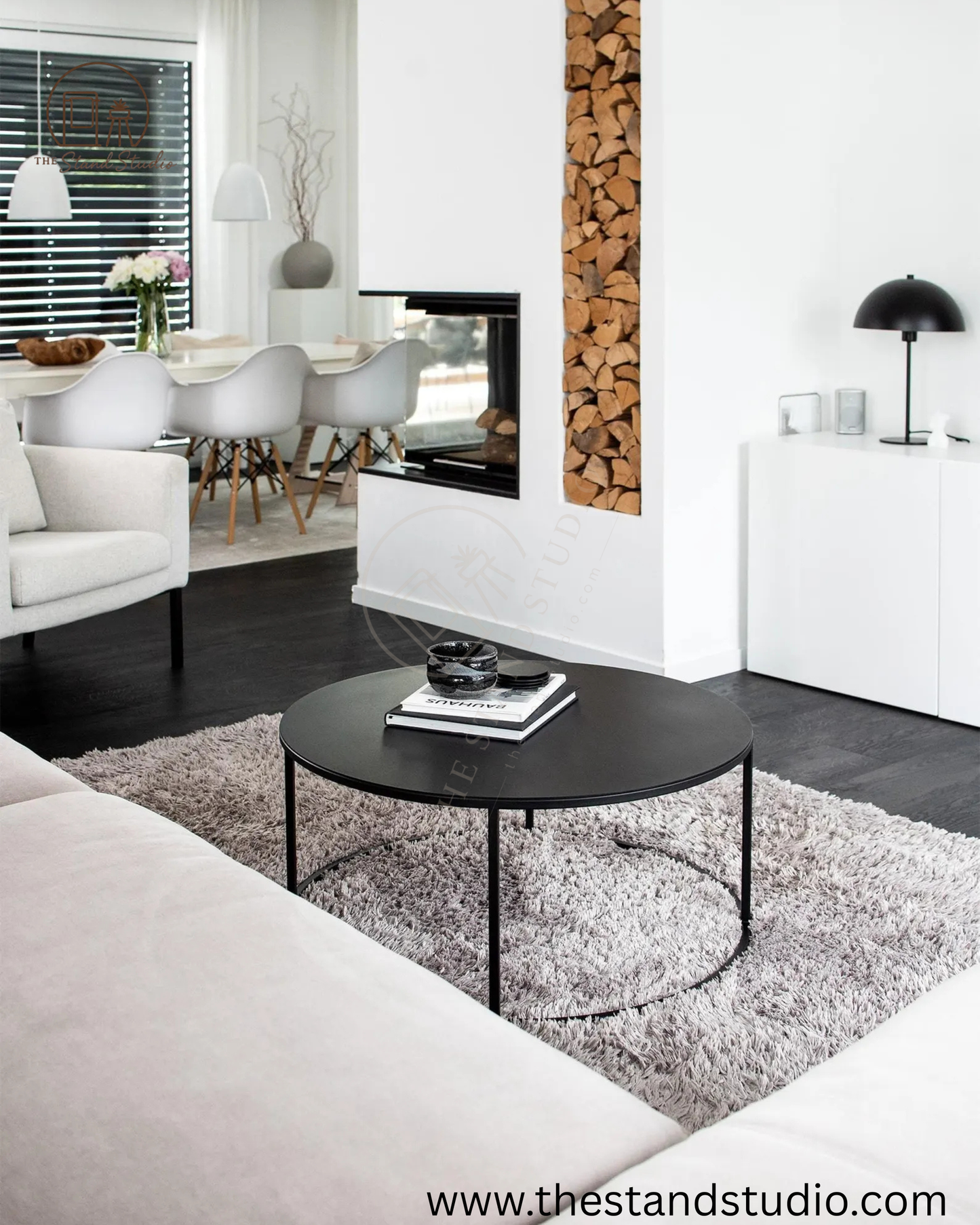 Round Coffee Table Made from Natural Wood