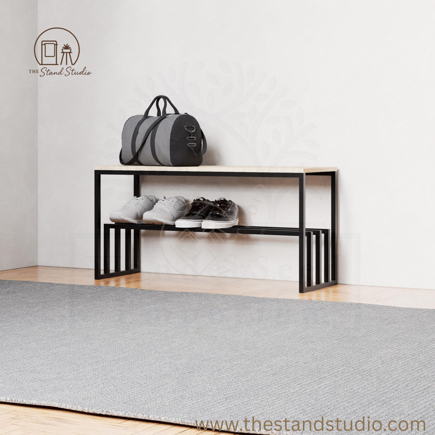 Wooden Surface Shoe Rack, Metal Shoe Rack
