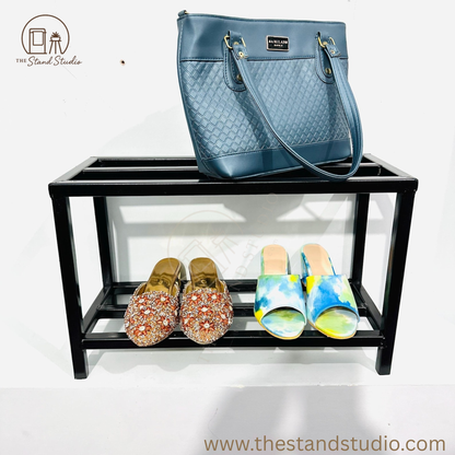 Metal Shoe Rack, 3-Tier Space-Saving Shoe Organizer