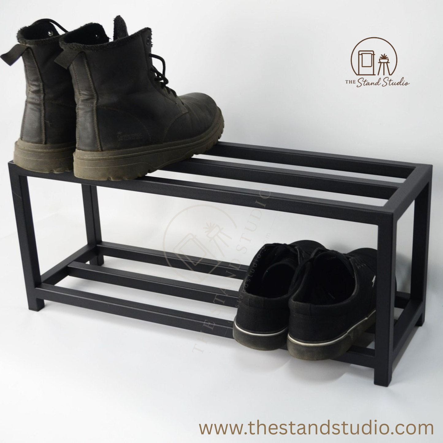 Hallway 2 Tier Metal Shoe Rack,