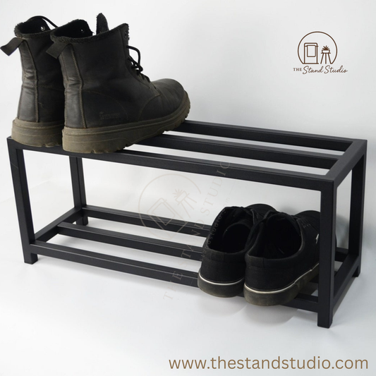 Hallway 2 Tier Metal Shoe Rack,