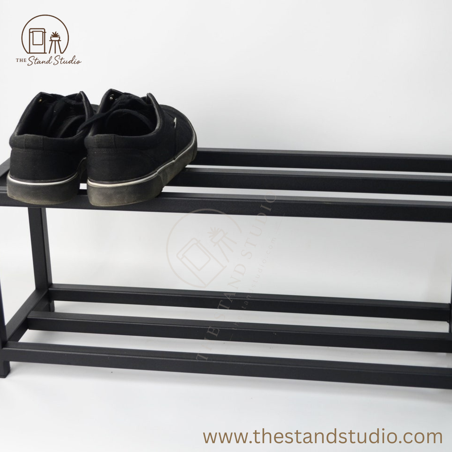 Hallway 2 Tier Metal Shoe Rack,