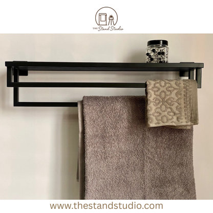 Bathroom Towel Rack, Towel Holder, Wall Mount Metal Towel Storage,