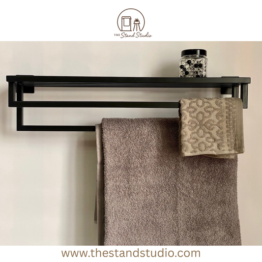 Bathroom Towel Rack, Towel Holder, Wall Mount Metal Towel Storage,