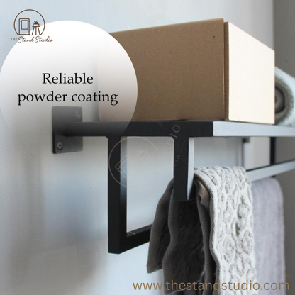 Bathroom Towel Rack, Towel Holder, Wall Mount Metal Towel Storage,
