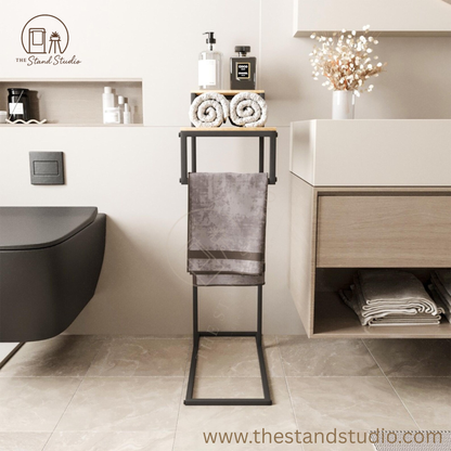Modern Towel Holder, Industrial Bathroom Organizer