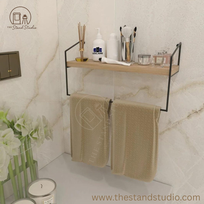 Bathroom Kitchen Towel Holder ,Towel Rack with Shelf
