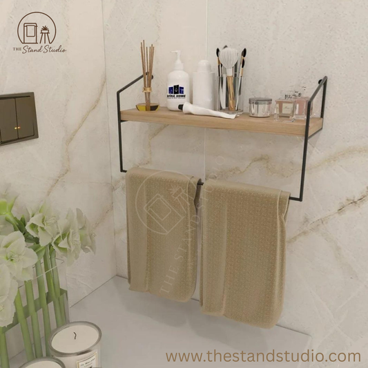 Bathroom Kitchen Towel Holder ,Towel Rack with Shelf