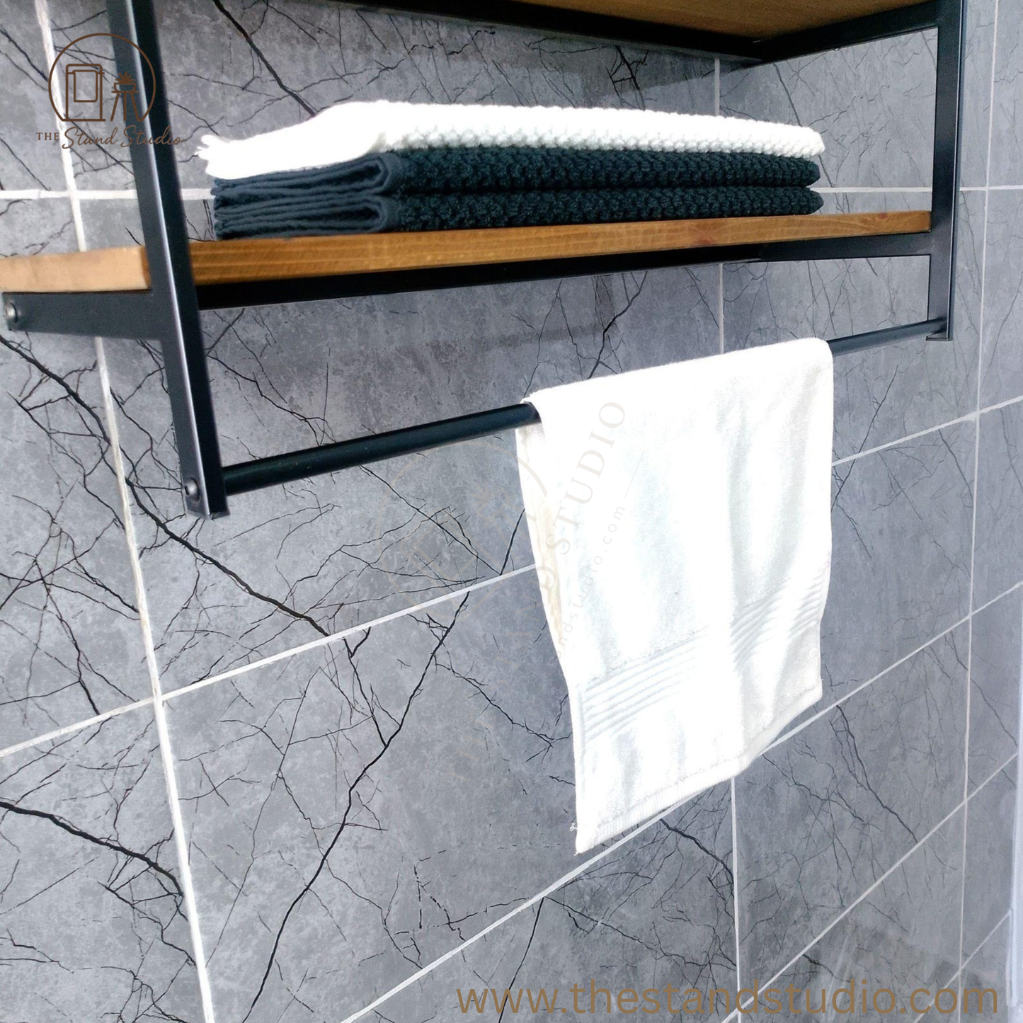 Wall Mounted Towel Rack With Drying Bar