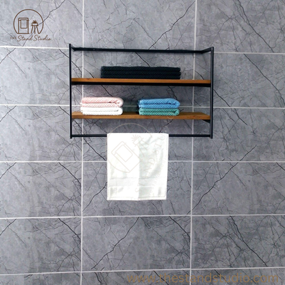 Wall Mounted Towel Rack With Drying Bar