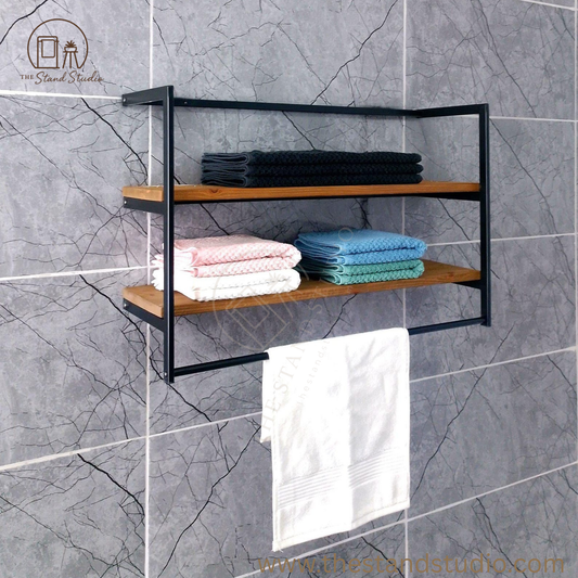 Wall Mounted Towel Rack With Drying Bar