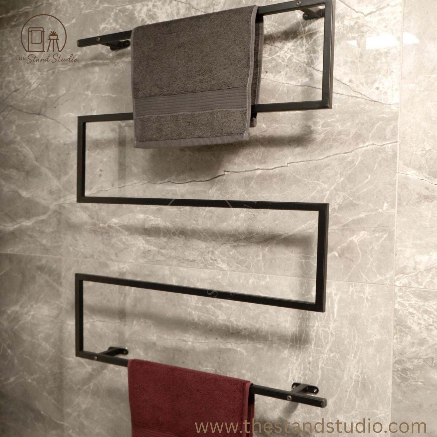 Wall Mounted Towel Rack, Industrial Bathroom Organizer